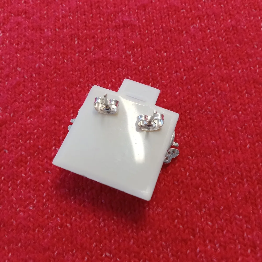 925 Sterling‎ Silver Stud Angel Holding Heart Earrings New